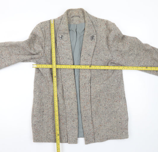 Richard Shops Women Beige Wool Blend Tweed Single-Breasted Blazer Size 14