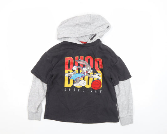 Marks and Spencer Boys Black Space Jam Hoodie 8-9 Years Pullover