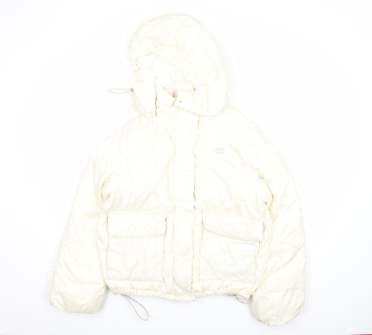 Womens UK Size S Regular Levi's Ivory Polyamide Blend Jacket