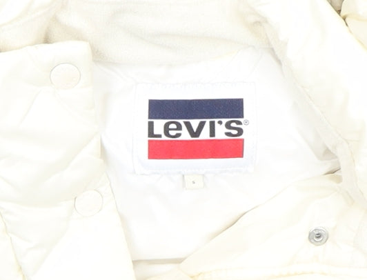 Womens UK Size S Regular Levi's Ivory Polyamide Blend Jacket