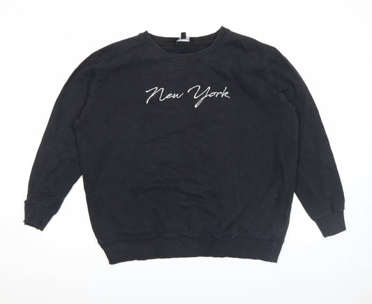 Capsule Unisex Black New York Graphic Pullover Sweatshirt M