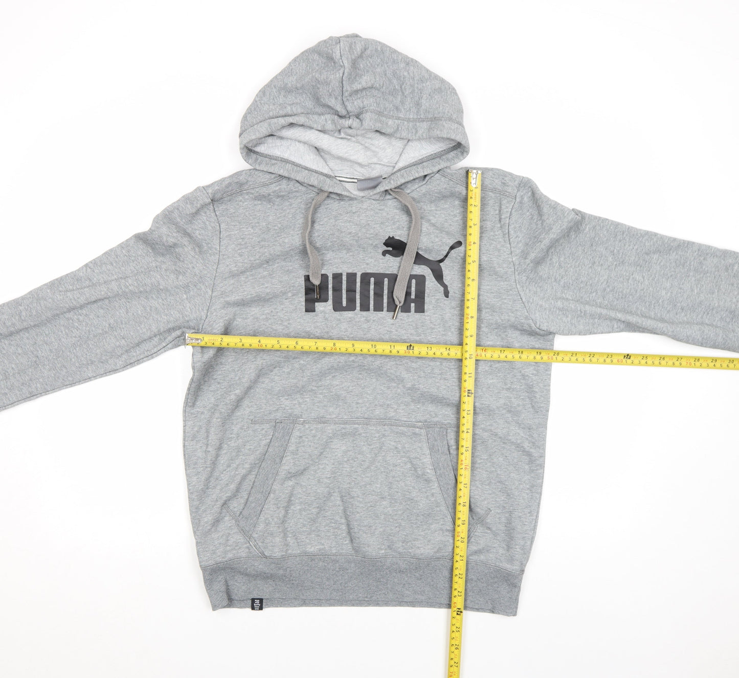 Mens UK S Regular PUMA Grey Pullover Hoodie