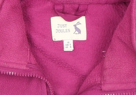 Womens UK 10 Regular Joules Pink Full Zip Sweatshirt