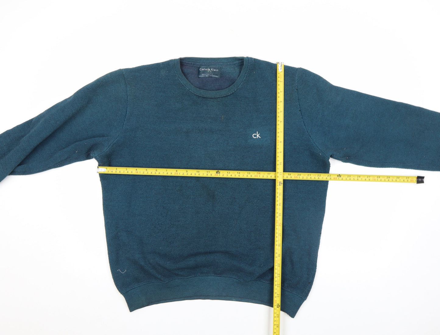 Mens UK L Regular Calvin Klein Blue Pullover Sweatshirt