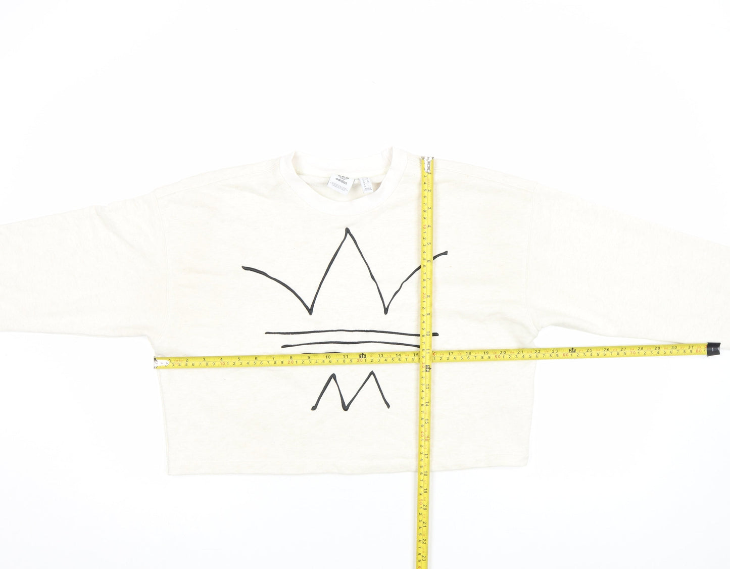 Womens UK 10 Regular adidas Ivory Pullover Sweatshirt