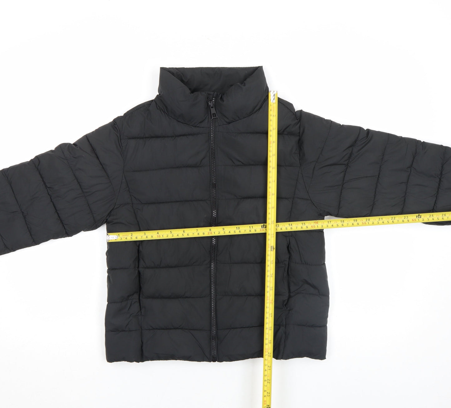 MNG Women Black S Quilted Puffer Jacket Lightweight Zip Up