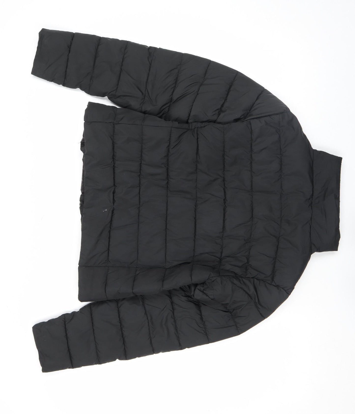 MNG Women Black S Quilted Puffer Jacket Lightweight Zip Up