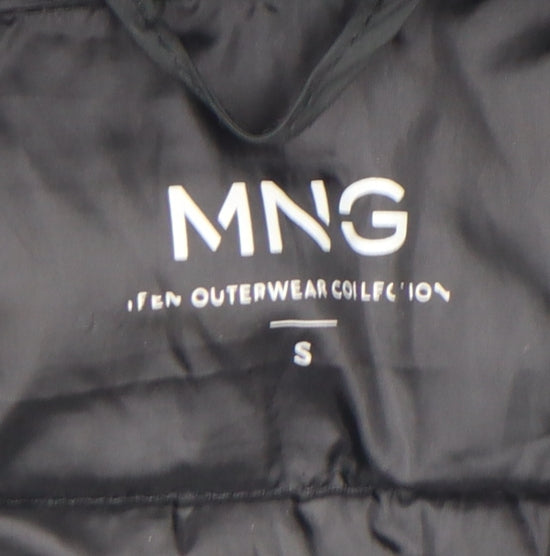 MNG Women Black S Quilted Puffer Jacket Lightweight Zip Up