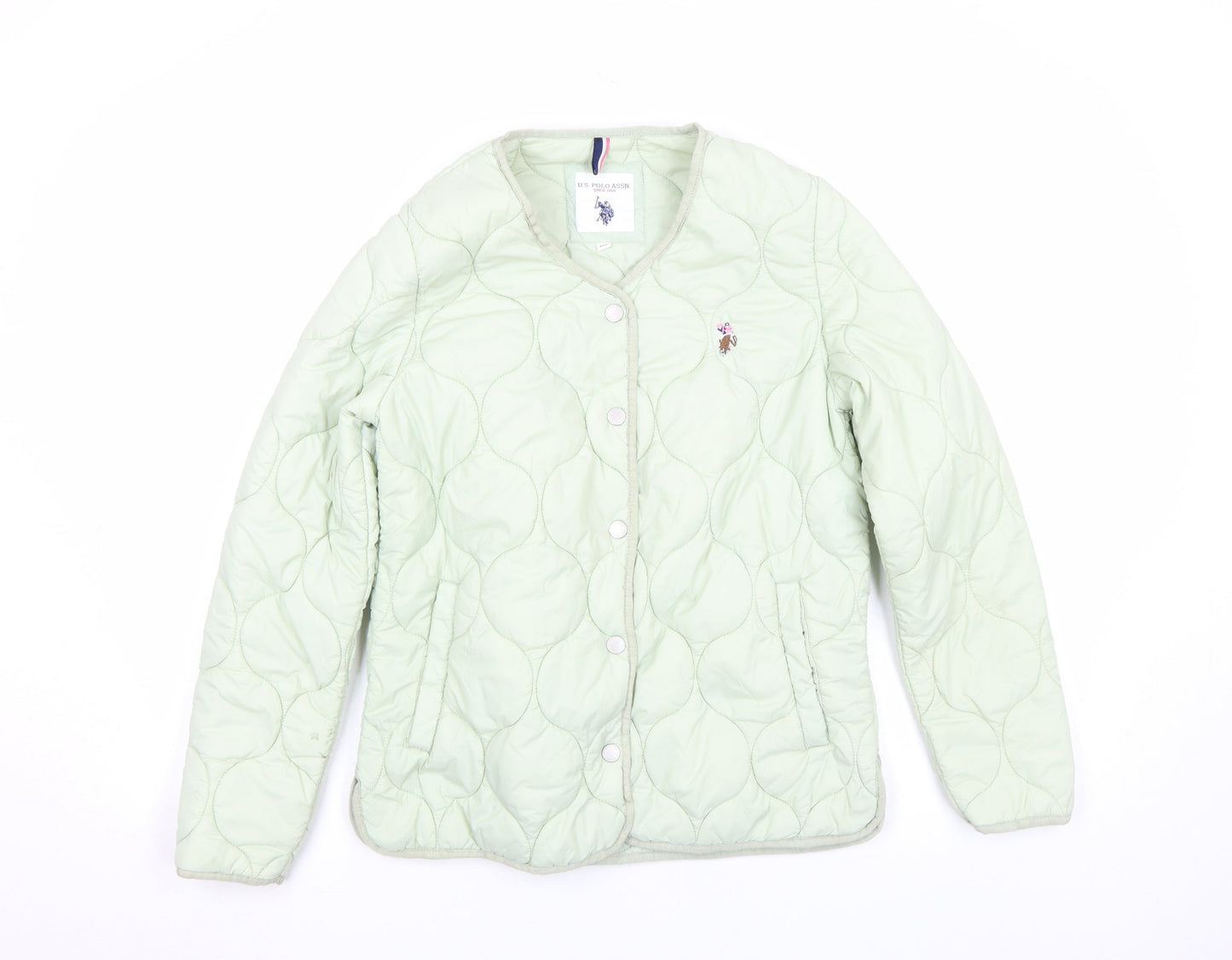 Womens UK Size XS Regular U.S. Polo Assn. Green Polyester Jacket