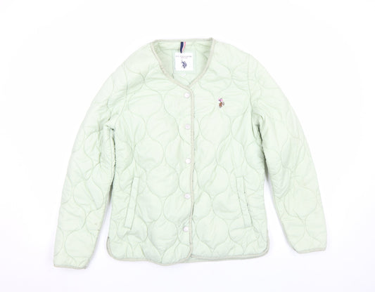 Womens UK Size XS Regular U.S. Polo Assn. Green Polyester Jacket