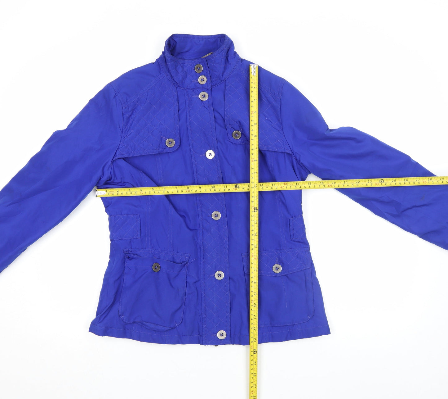 Rocha John Rocha Women's Blue Quilted Mid-Length Jacket Size 10