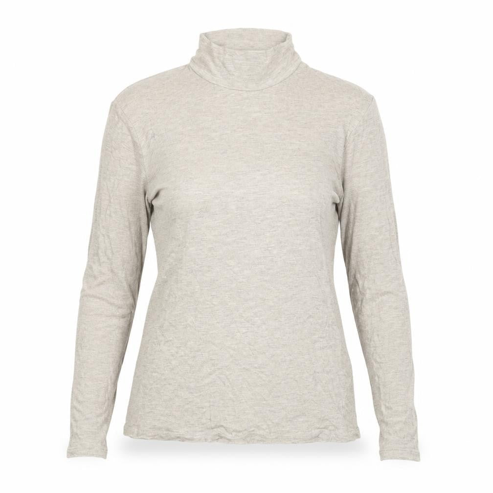 MNG Womens Beige Long Sleeve Roll Neck Jersey Top Size L
