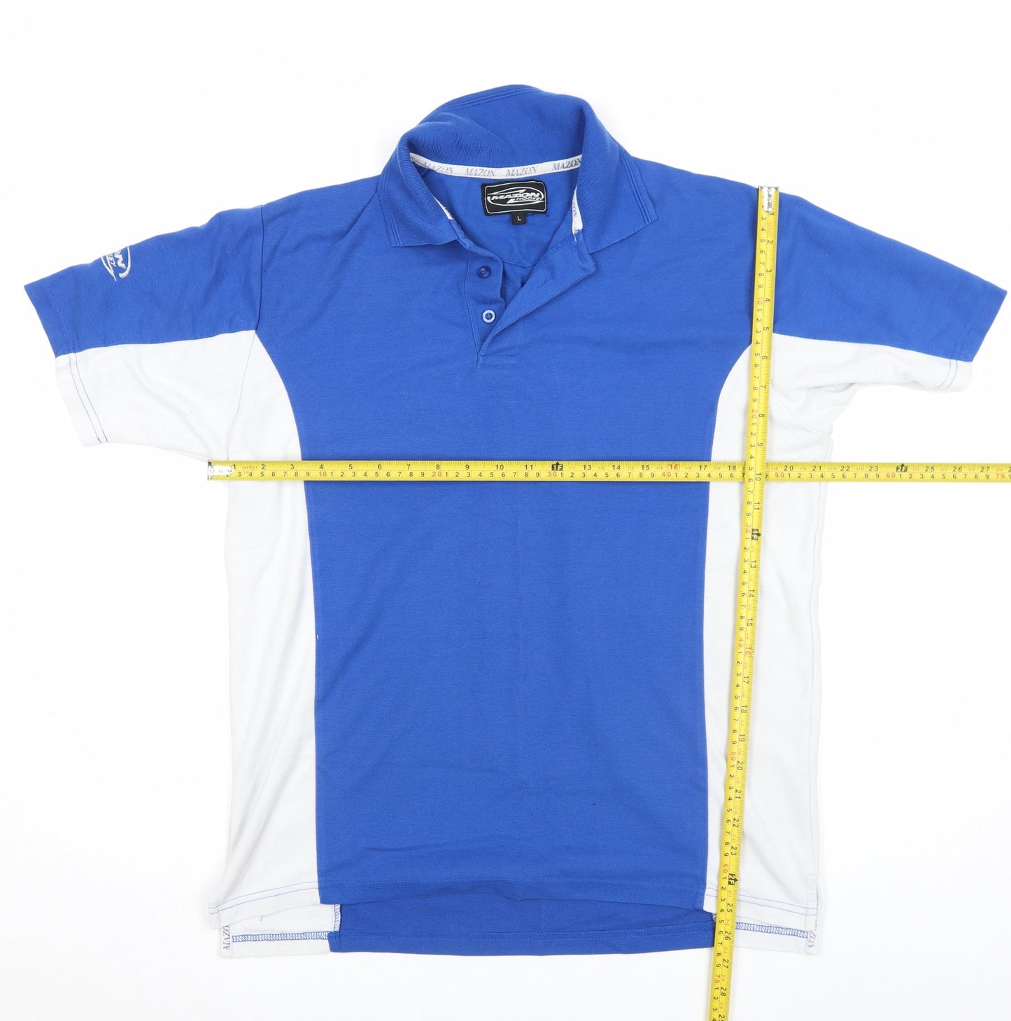 Mazon Men’s Blue Colourblock Sports Polo Shirt Size L