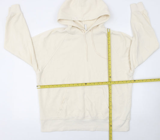 H&M Women Ivory Pullover Hoodie Size 14 Cotton Blend