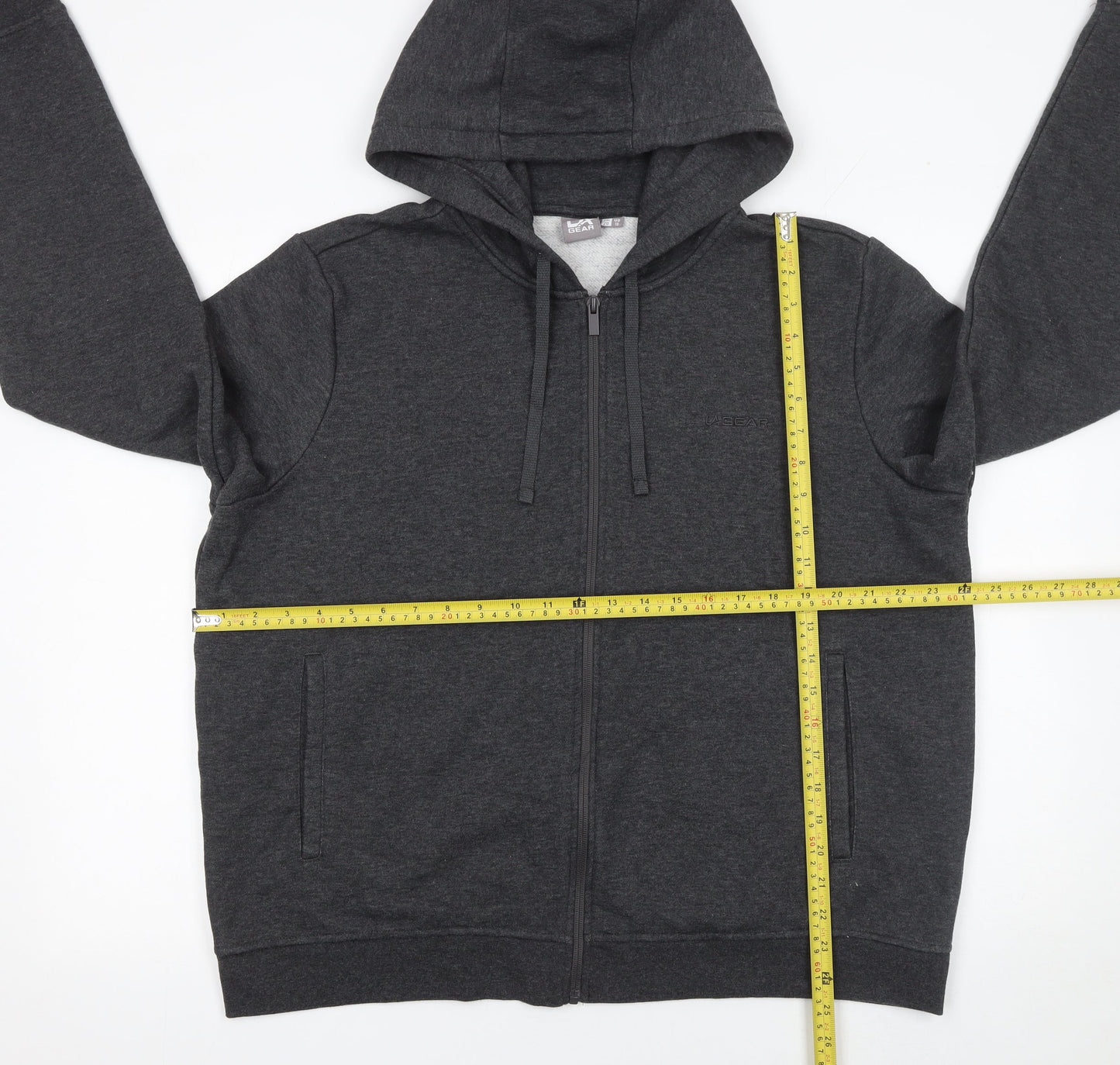 LA Gear Women’s Charcoal Full Zip Hoodie UK 20 Polyester Cotton Blend