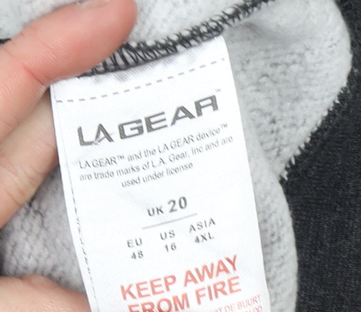 LA Gear Women’s Charcoal Full Zip Hoodie UK 20 Polyester Cotton Blend