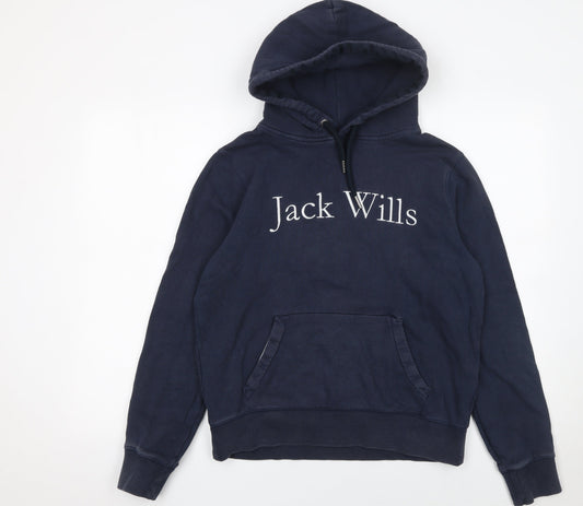 Womens UK 10 Regular Jack Wills Blue Pullover Hoodie