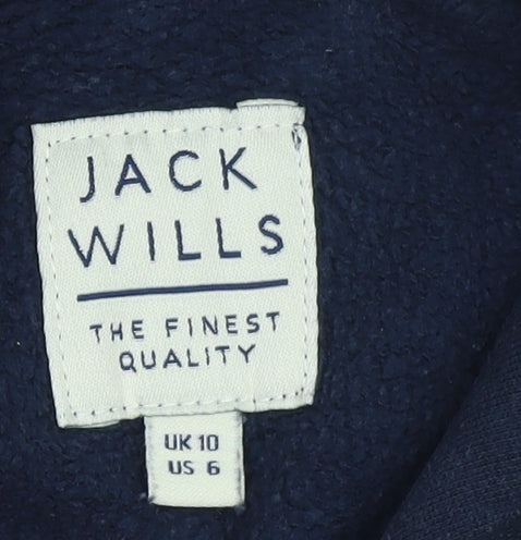 Womens UK 10 Regular Jack Wills Blue Pullover Hoodie