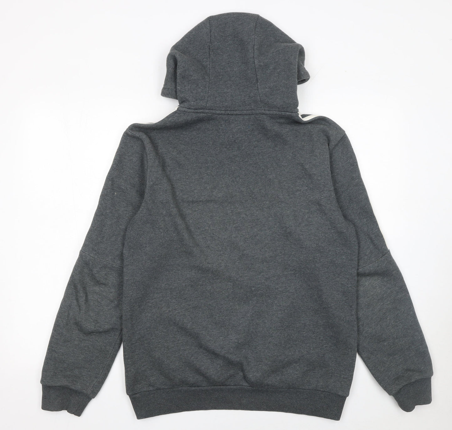 Mens UK S Regular adidas Grey 1/2 Zip Hoodie