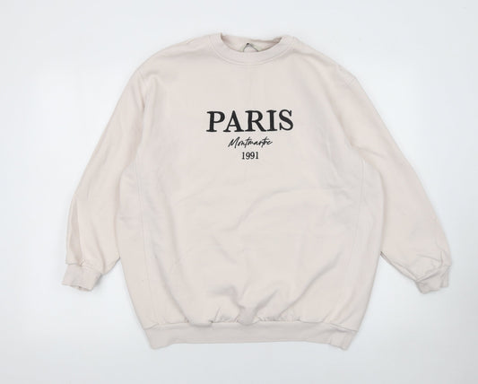George Women Beige Paris Montmartre Sweatshirt Size Small 8-10
