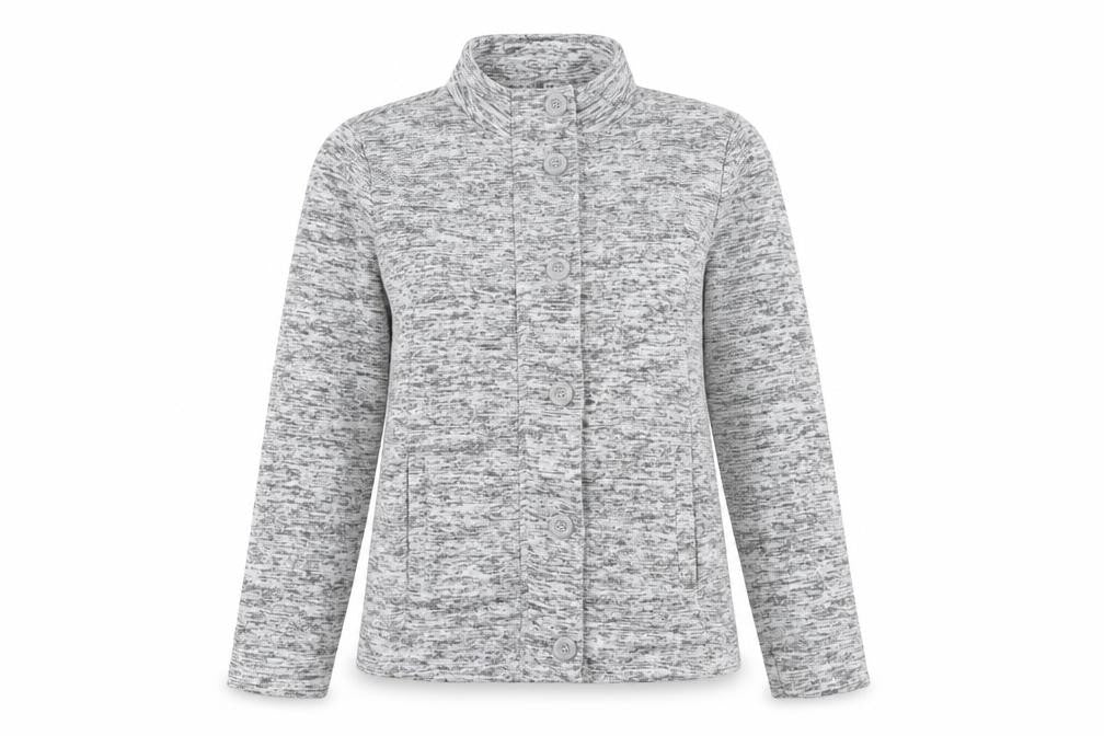 Damart Women's Grey Knit Button Jacket Size 10 Regular