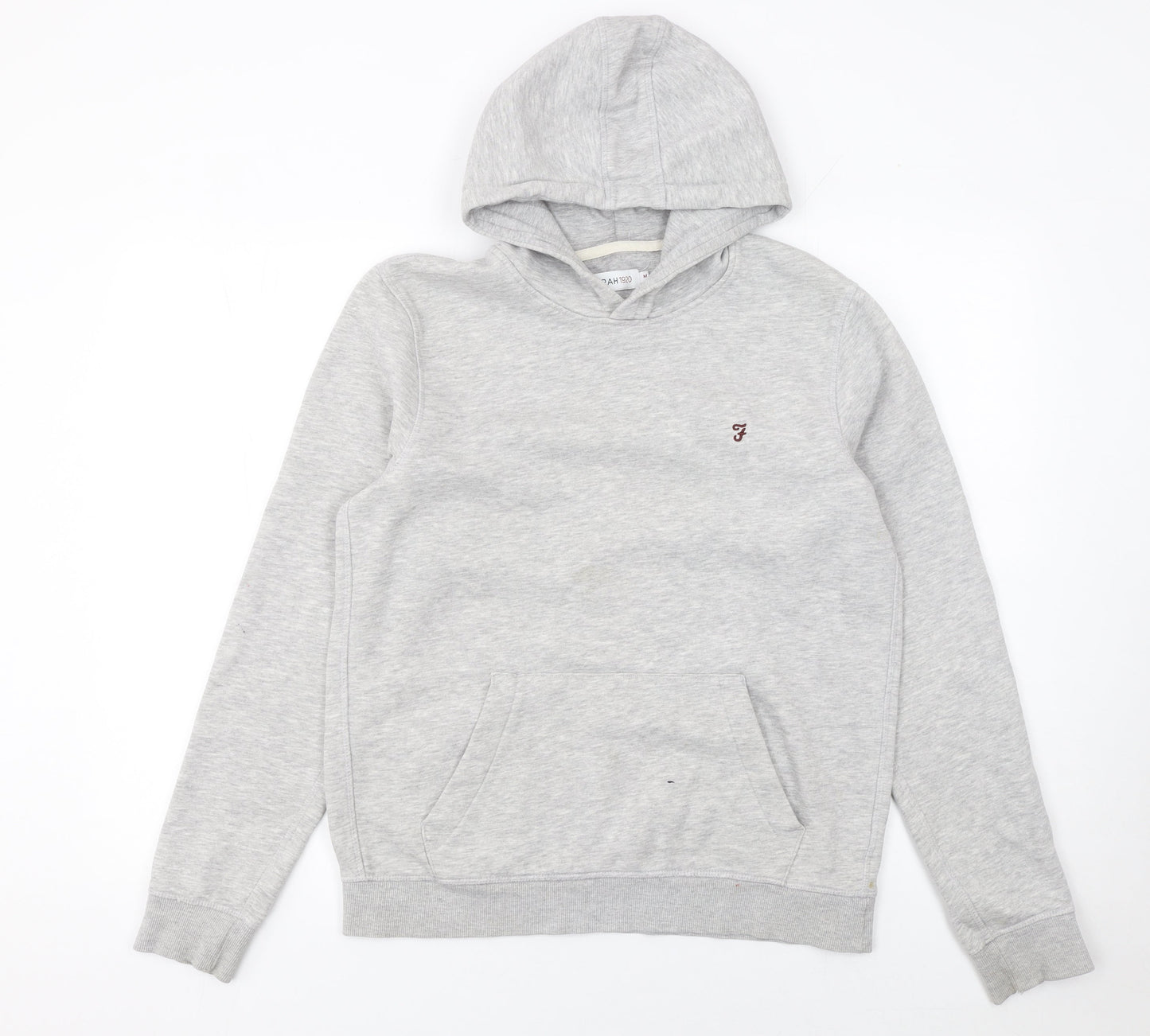 Mens UK M Regular Farah Grey Pullover Hoodie
