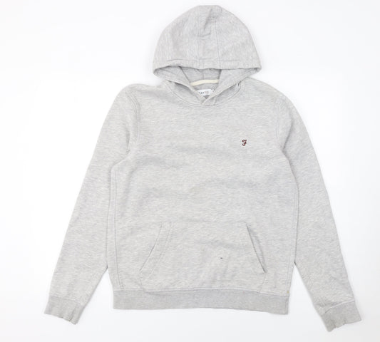 Mens UK M Regular Farah Grey Pullover Hoodie