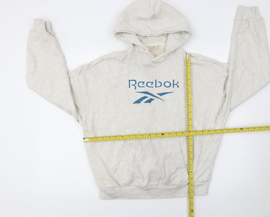 Womens UK M Regular Reebok Beige Pullover Hoodie