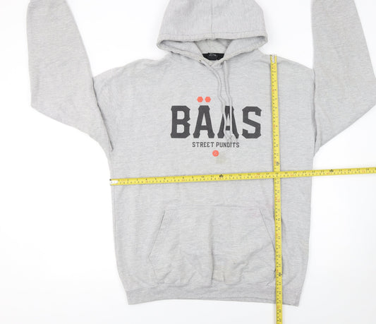 Baas Men's Grey Pullover Hoodie L Street Style Graphic Cotton