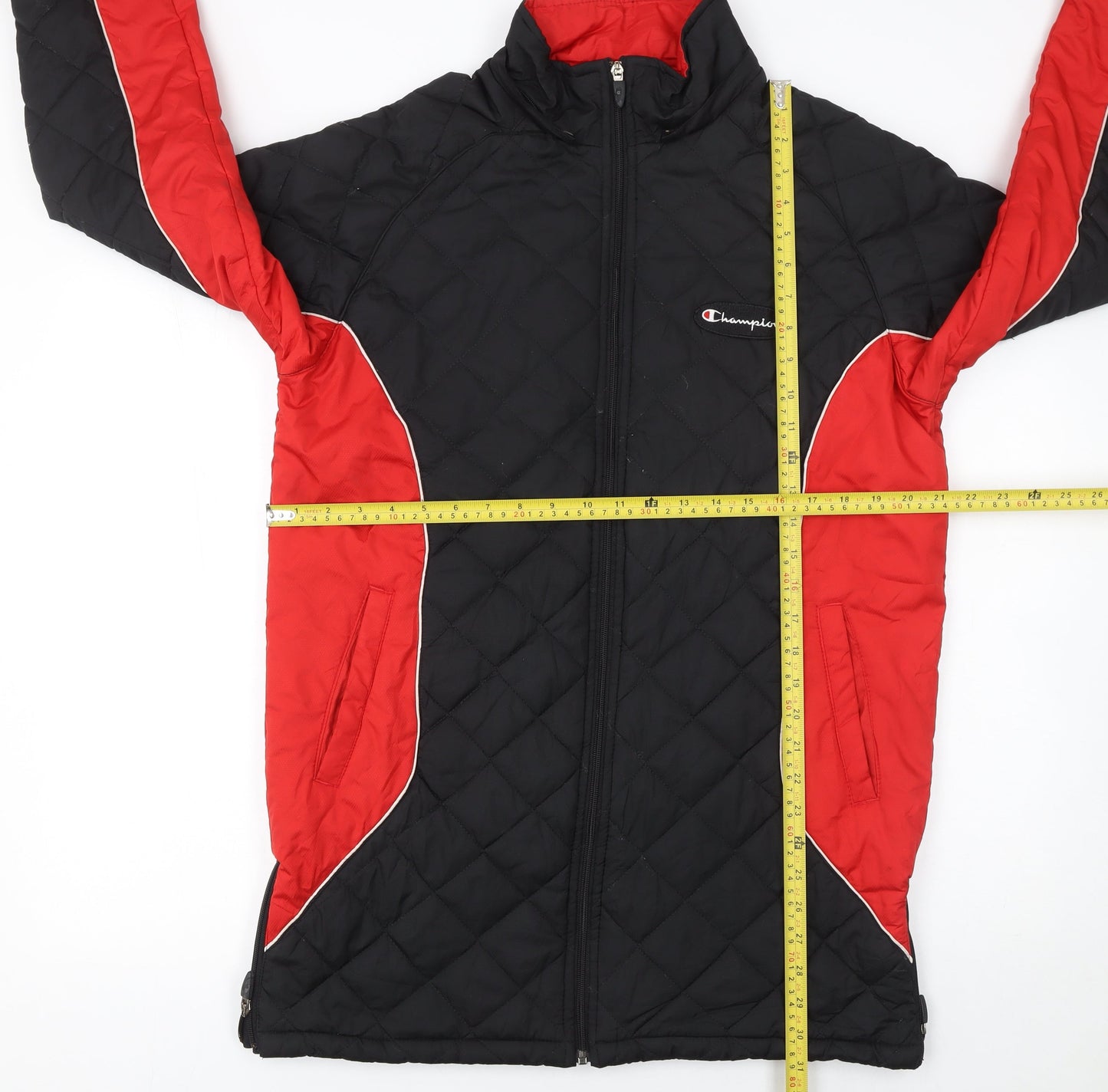 Champion Boys Black Quilted Full Zip Winter Jacket Size 11-12 Years