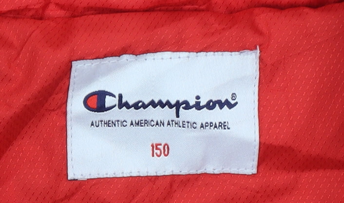 Champion Boys Black Quilted Full Zip Winter Jacket Size 11-12 Years