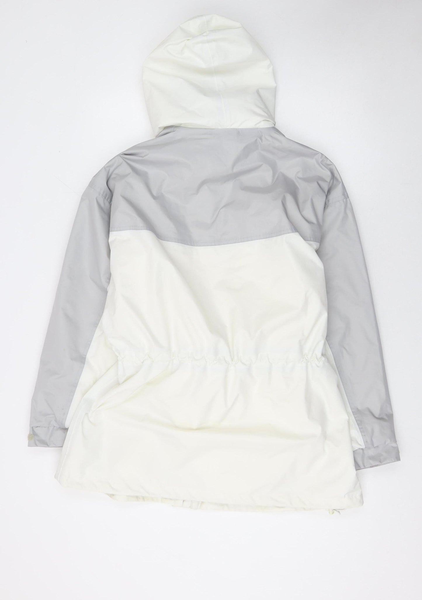 Snowdonia Womens White Grey Hooded Rain Coat Jacket Size 16