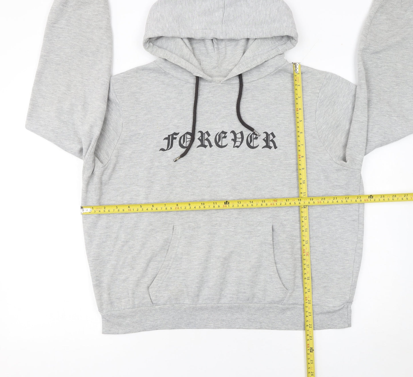 Atmosphere Women Grey Hoodie Size 18 Pullover Forever Print Casual