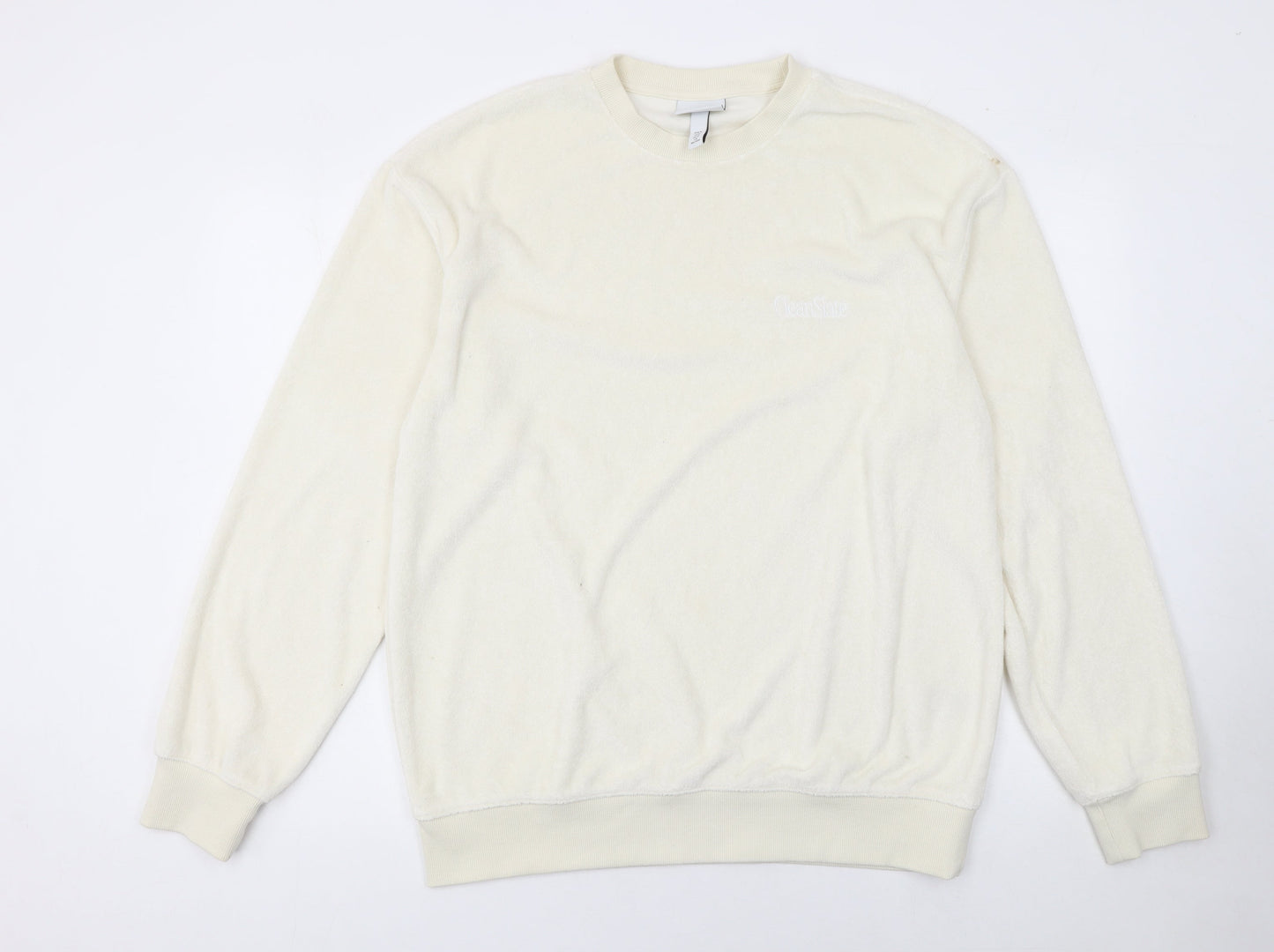 H&M Women’s Beige Relaxed Fit Sweatshirt Size M Cotton Blend