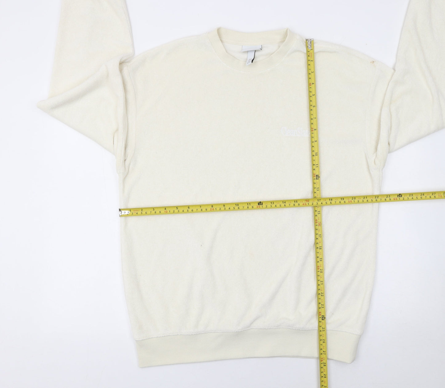 H&M Women’s Beige Relaxed Fit Sweatshirt Size M Cotton Blend