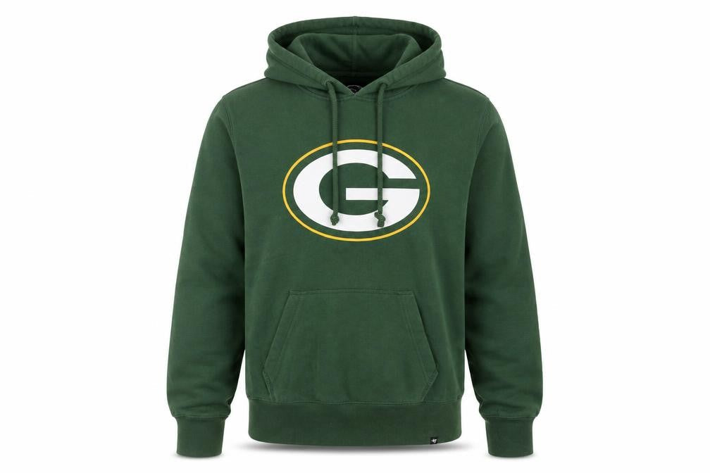 47 Brand Men's Green Small Pullover Hoodie with Logo Graphic Print