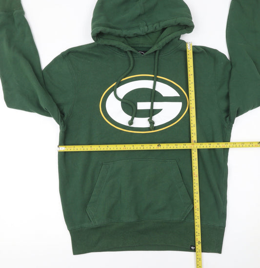 47 Brand Men's Green Small Pullover Hoodie with Logo Graphic Print