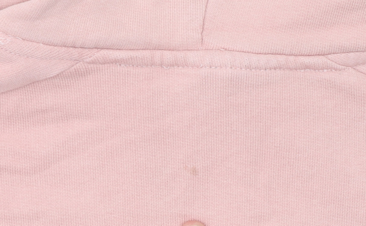 H&M Womens Pink Cotton Pullover Hoodie XS Regular Fit