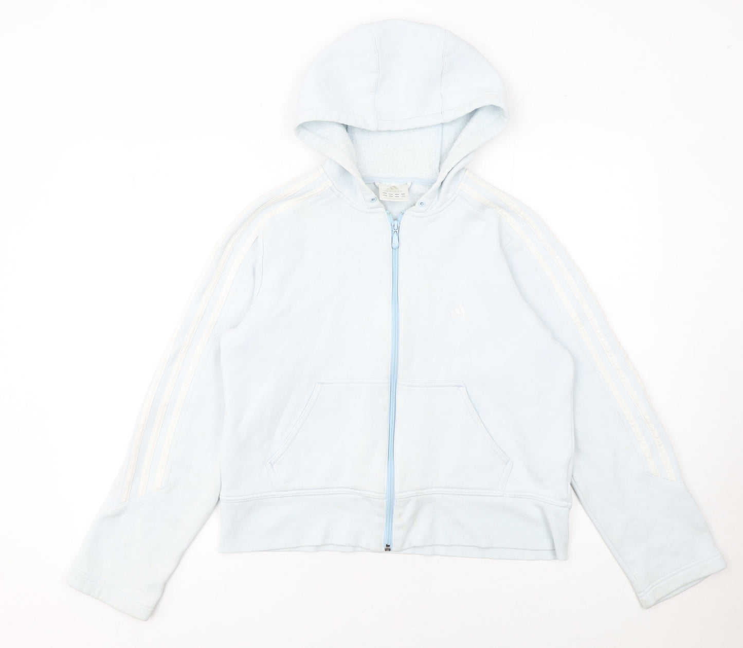 Womens UK 14 Regular adidas Blue Full Zip Hoodie