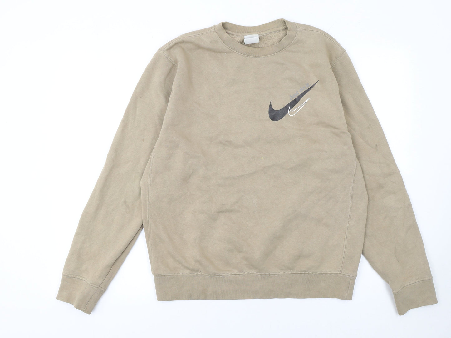 Womens UK S Regular Nike Beige Pullover Sweatshirt