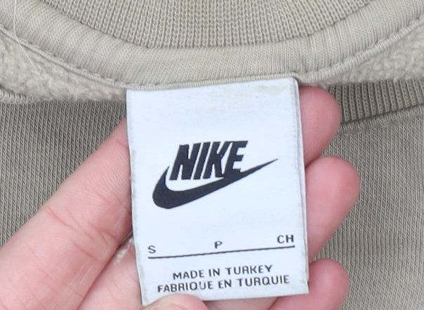 Womens UK S Regular Nike Beige Pullover Sweatshirt