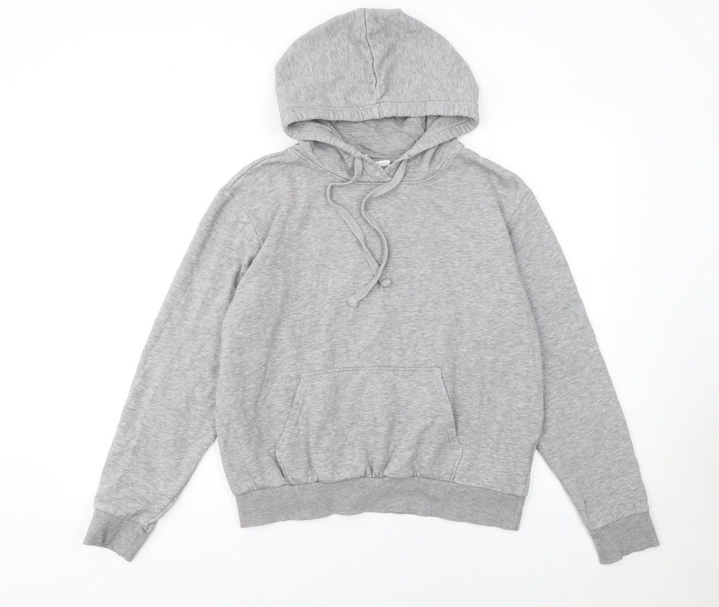 H&M Women Grey Pullover Hoodie M Hooded Long Sleeve Casual Basic