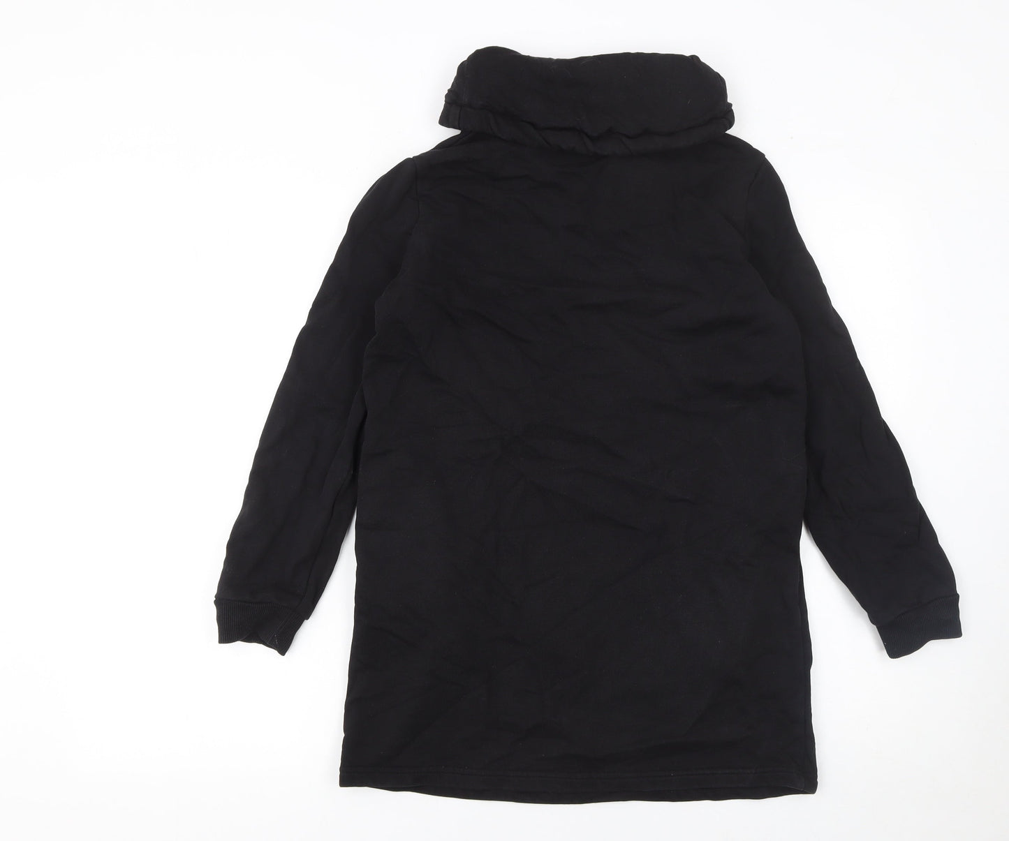 Seatosty Womens Black Hoodie Size 8 Graphic Print Pullover