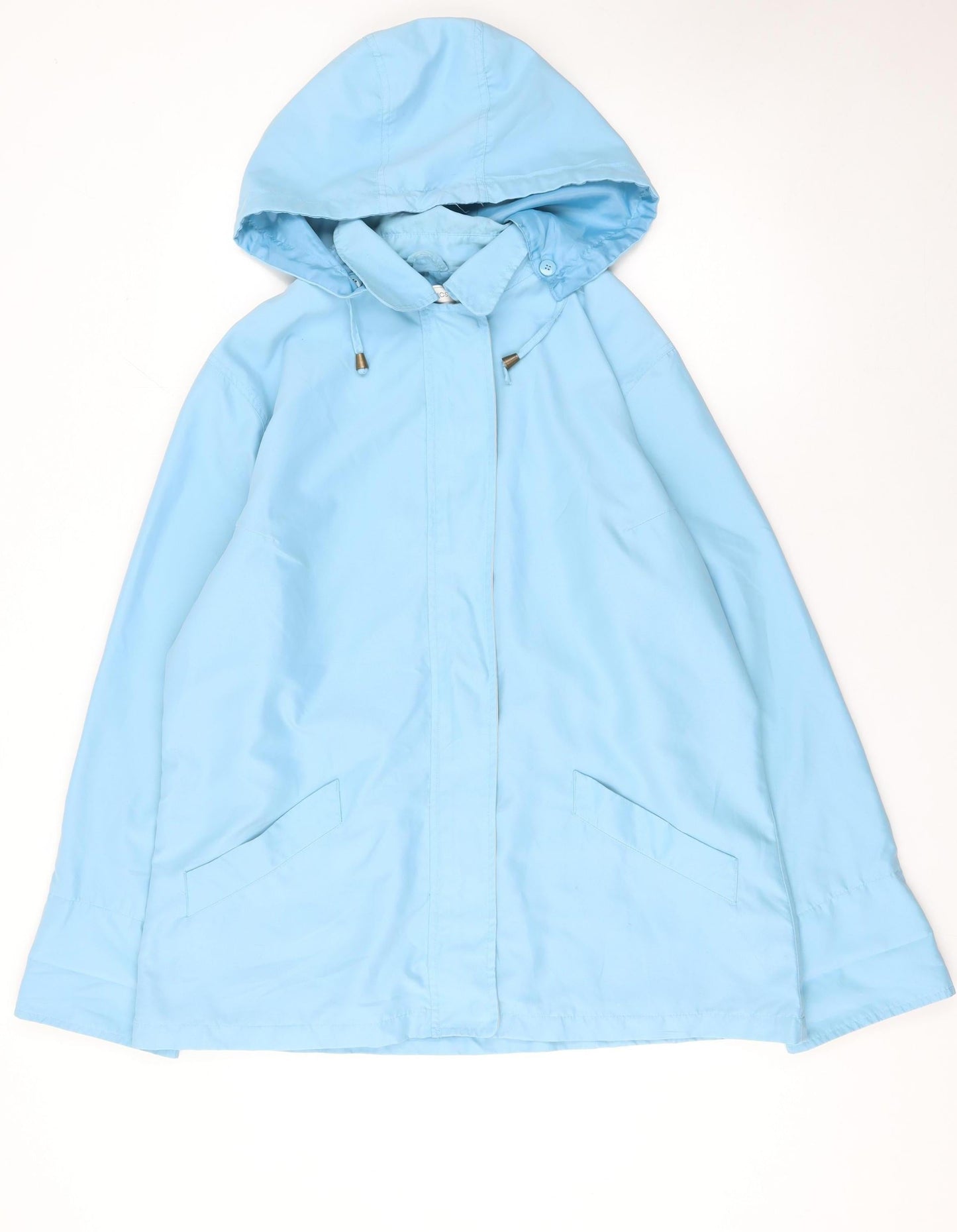Classics Women Blue Size 18 Hooded Lightweight Rain Coat