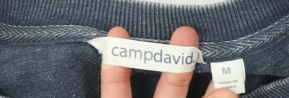 Camp David Women Blue Cotton Blend Crew Neck Boathouse Sweatshirt M