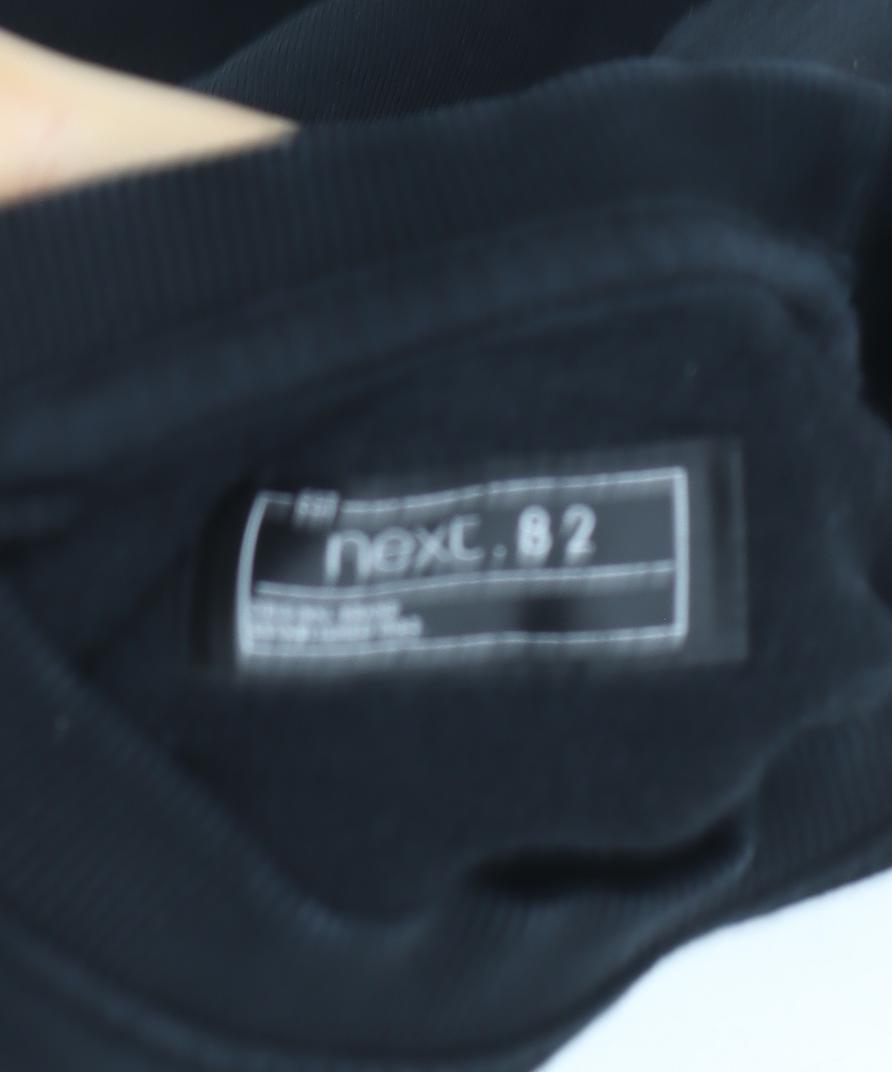 Next Boys Black Cotton Blend Crew Neck Sweatshirt 8 Years