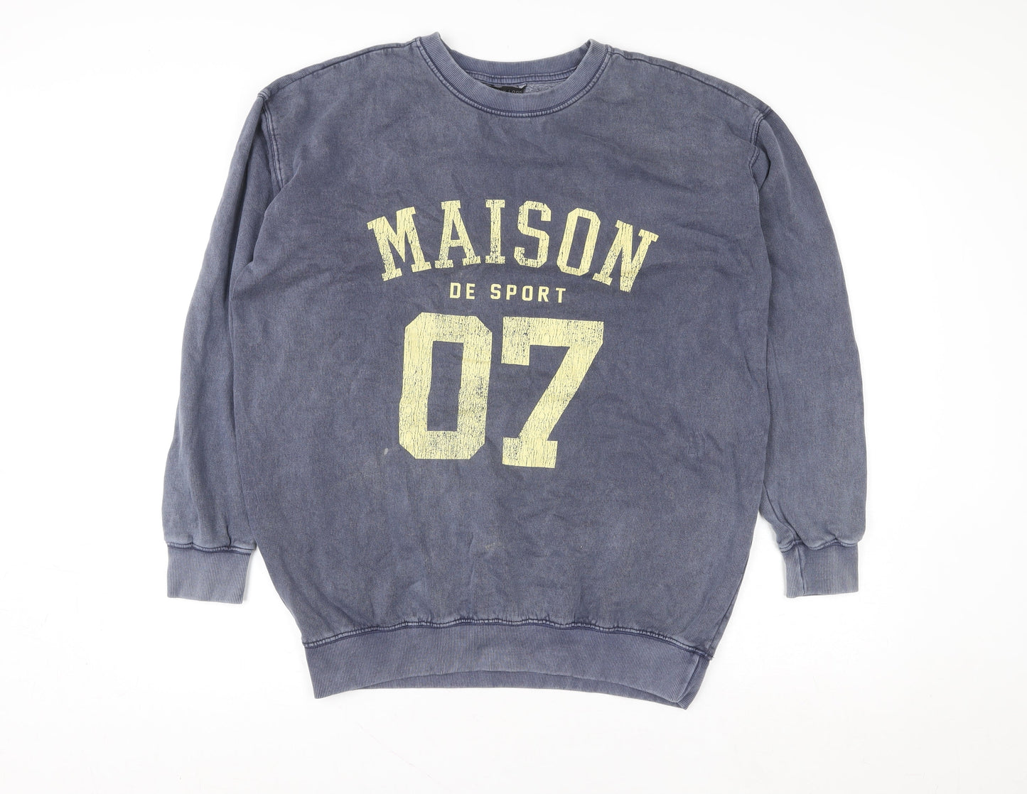 New Look Womens Blue 'Maison De Sport' Pullover Sweatshirt Size S