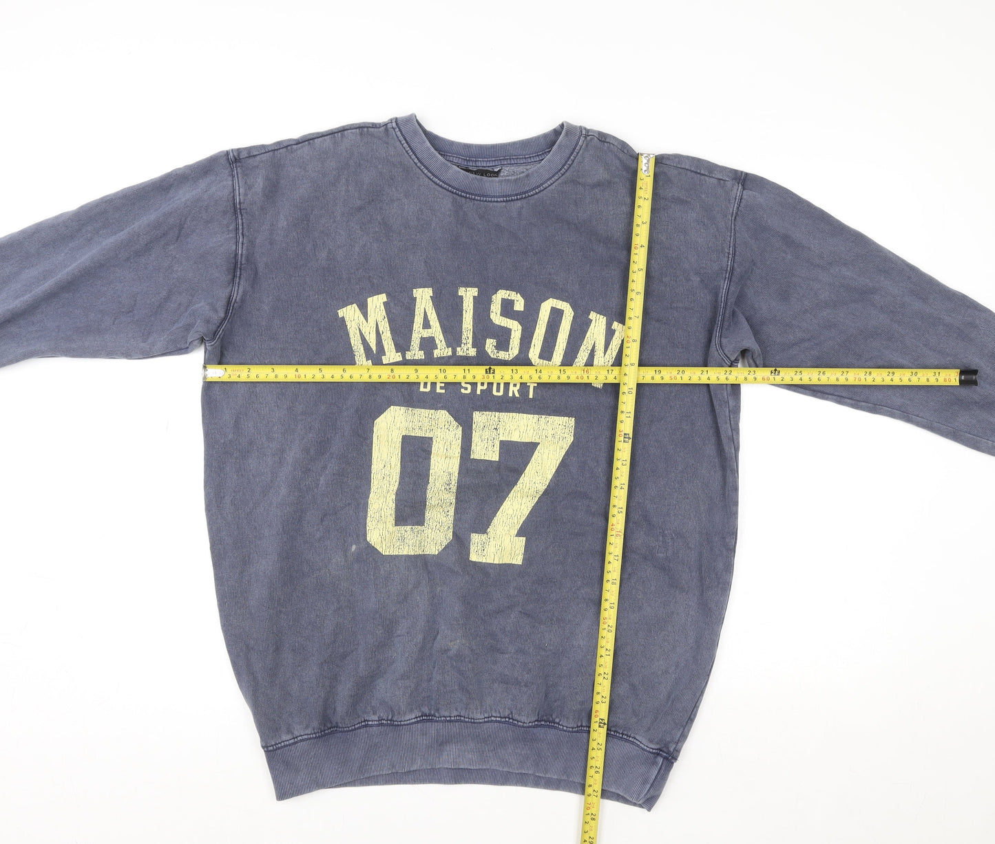 New Look Womens Blue 'Maison De Sport' Pullover Sweatshirt Size S
