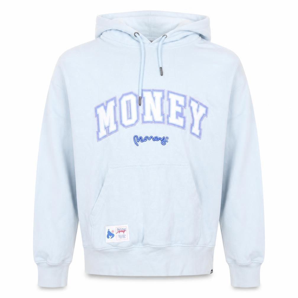 Money Womens Blue Pullover Hoodie Small 100% Cotton Graphic Logo