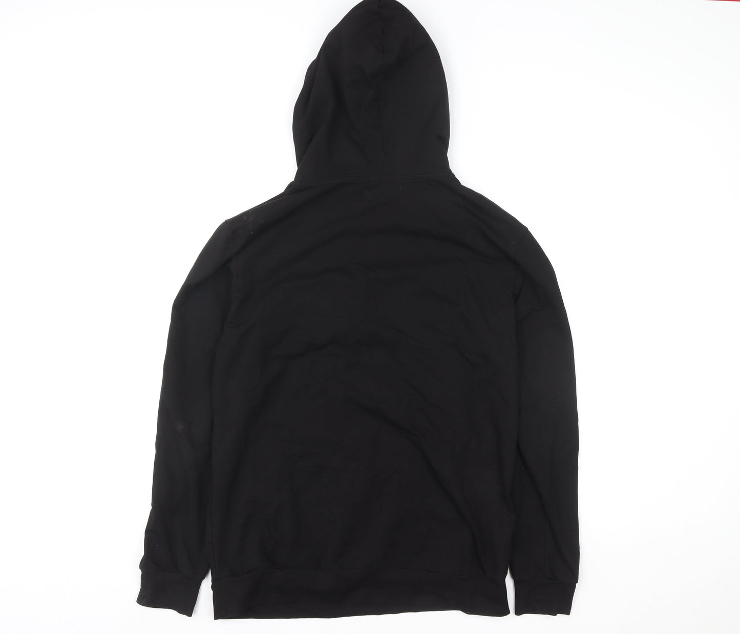 Vincentius Womens Black L Pullover Hoodie 93% Cotton Graphic Print